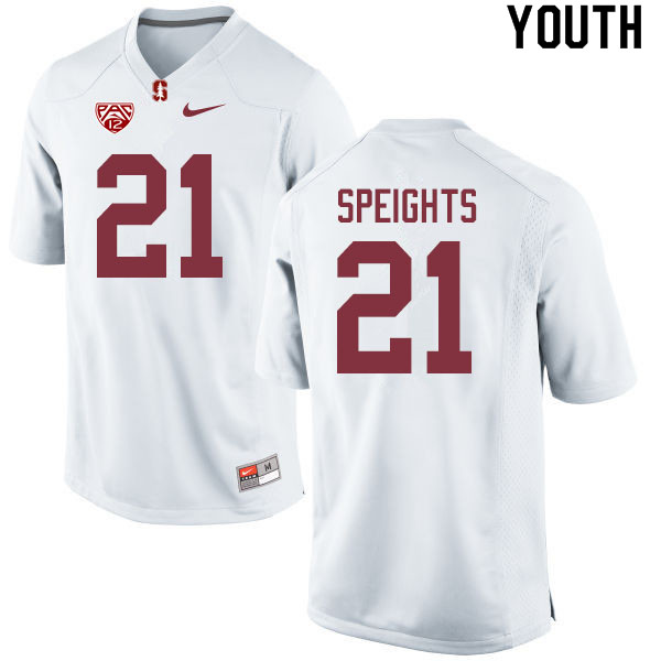 Youth #21 Trevor Speights Stanford Cardinal College Football Jerseys Sale-White - Click Image to Close